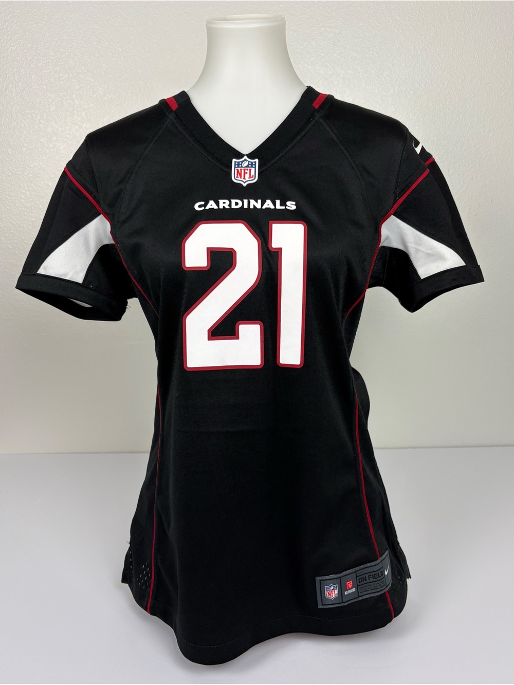 NFL Arizona Cardinals Patrick Peterson Black #21 Jersey w/White and Red Accent